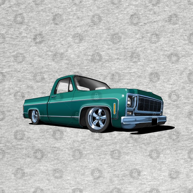 1980 Chevrolet C10 pickup in dark green by candcretro